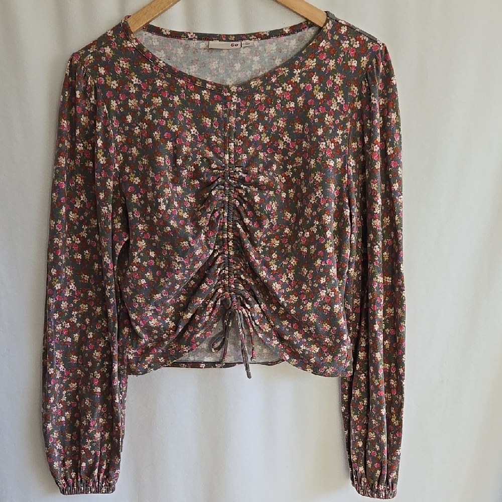 Floral Ruched Women's Top